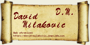 David Milaković vizit kartica
